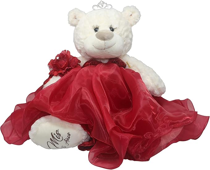 Kinnex Collections by Amanda Large 20” Quinceañera Teddy Bear Centerpiece – Elegant Dress, Oversized Keepsake Gift for 15 ...