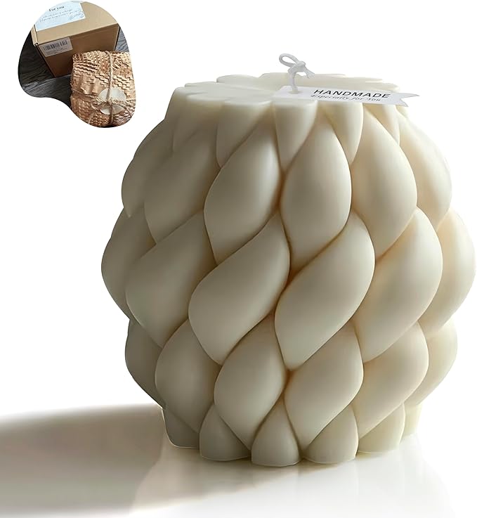 Hyznengu Knot Ball Soy Wax Candle- Large Handmade Pillar Scented Elegant Bubble Aesthetic Candle, Housewarming Wedding Bir...