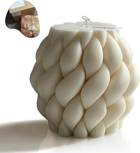 Hyznengu Knot Ball Soy Wax Candle- Large Handmade Pillar Scented Elegant Bubble Aesthetic Candle, Housewarming Wedding Bir...