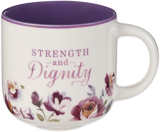 Christian Art Gifts Large Inspirational Ceramic Coffee & Tea Mug for Women: Strength & Dignity Encouraging Bible Verse, Cu...