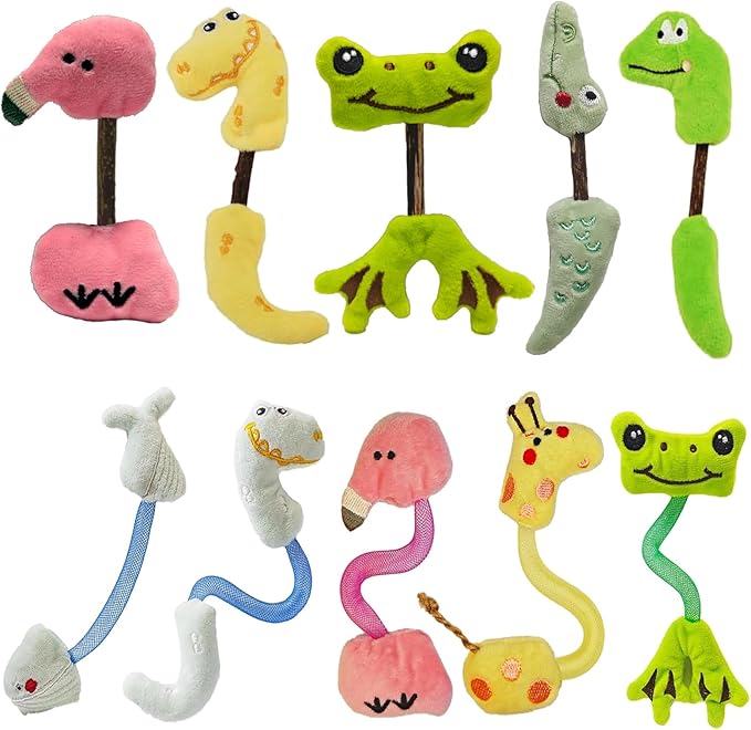 uyiixoxo Interactive Cat Toys Set, Silvervine Chew Sticks and Cat Spring Toy, Indoor Catnip Toys for Exercise and Dental C...