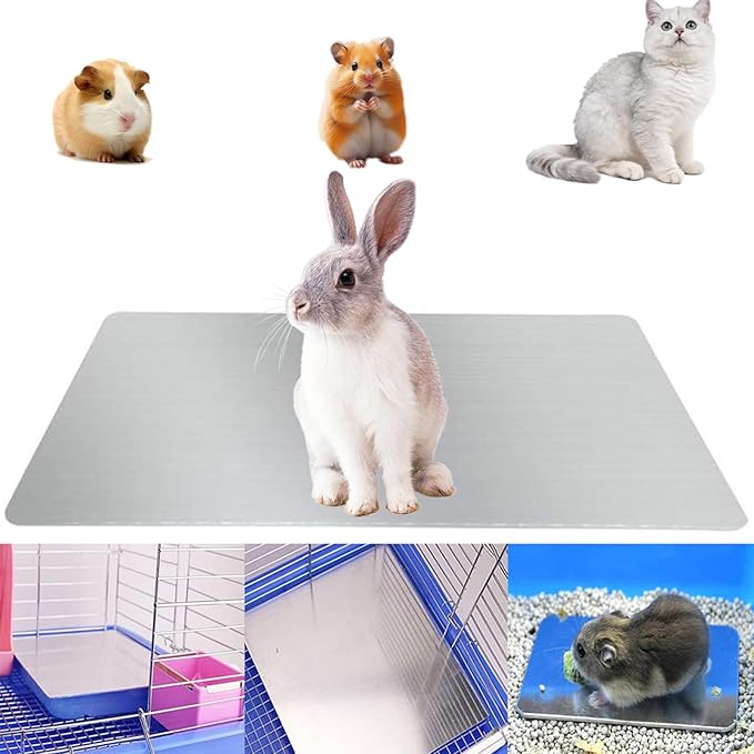 XIEHUZA Rabbit Cooling Pad, 12x8 in Self Cooling Mat for Hamster Guinea Pig Chinchilla Bunny Kitten Cat and Other Small An...