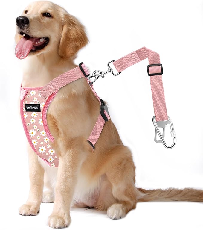 VavoPaw Dog Seat Belt, Safety Vest Dog Car Harness with Adjustable Buckle Dog Seat Belt for Vehicle Nylon Pet Safety Seat ...