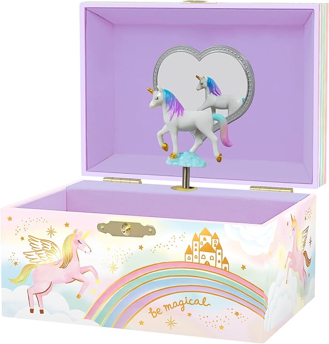 Giggle & Honey® Musical Jewelry Box for Girls - Kids Jewelry Box, Unicorn Toys for Girls 4-6, Unicorn Gifts