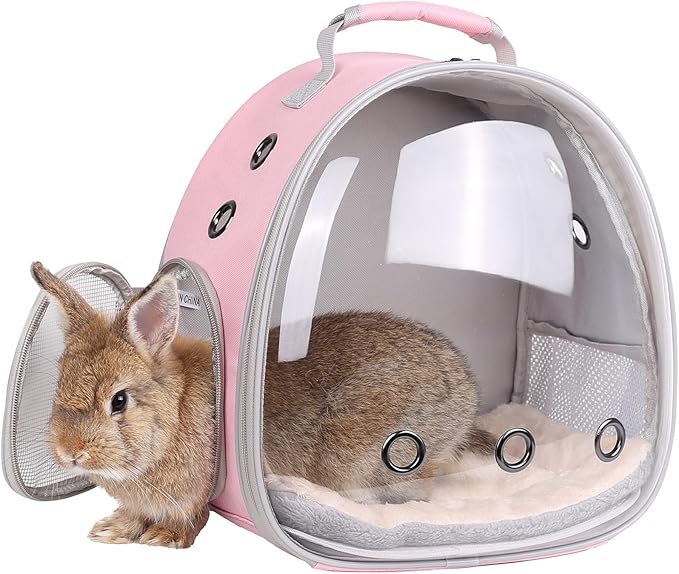 Portable Small Animal Backpack Travel Breathable Pet Carrier Bag Cages for Guinea Pig, Rabbit, Bearded Dragon, Squirrel, T...