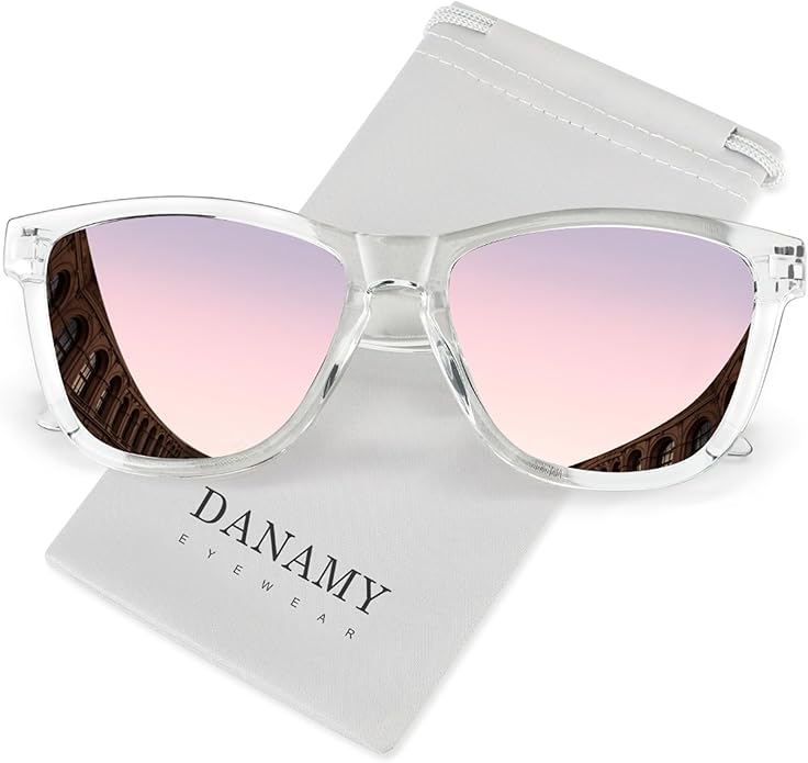 DANAMY Sunglasses Womens Polarized Sunglasses for Women Trendy Designer Mirrored UV400 Protection Sun Glasses