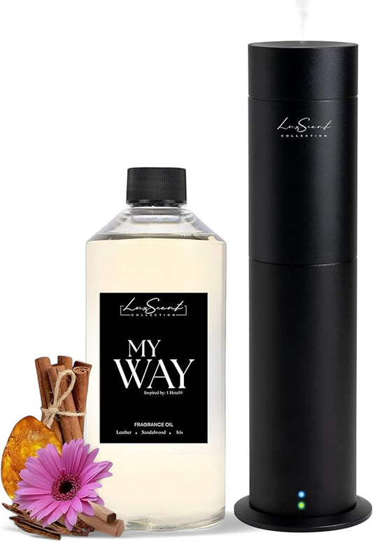 Aroma Scent Diffuser Starter Kit for Up to 1000SQ. FT. Coverage - 500ML Waterless Essential Oil Scent Included - Luxury Ar...