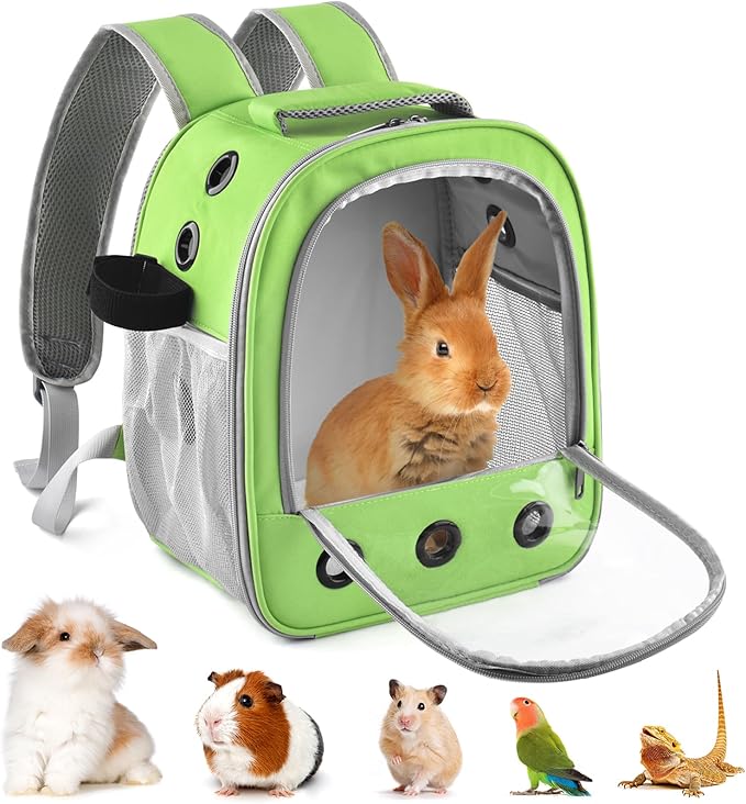 DBNESS Guinea Pig Carrier Backpack, Portable Rabbit Travel Carring Bag for Pet Bunny Chinchilla Bearded Dragon Hamster Par...