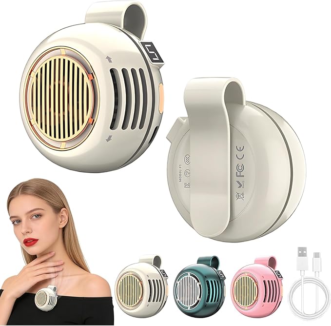 Glintor Portable Silent Mini Bladeless Fan Clip On,5 Speeds Clip-On Fans For Shirt,Small Clips Fanmini Whirlwind Fans For ...