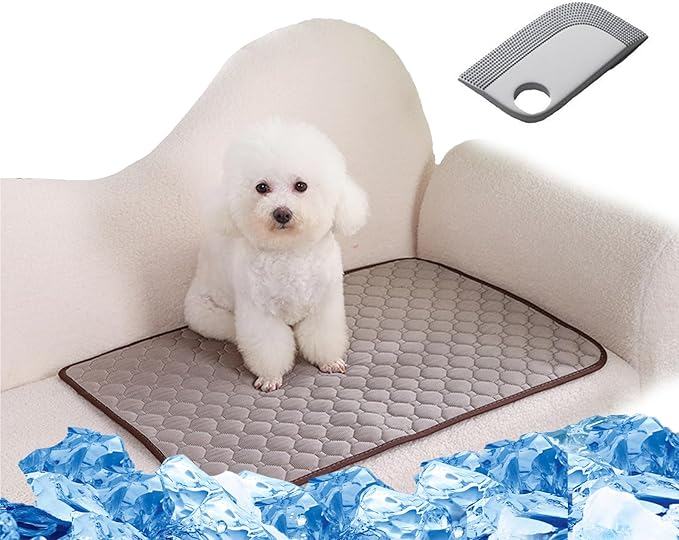 Trumoon Cooling Blanket for Dogs and Cats, Pet Cooling Mat for Indoor and Outdoor (Grey, X-Small(13.8"×19.7"))