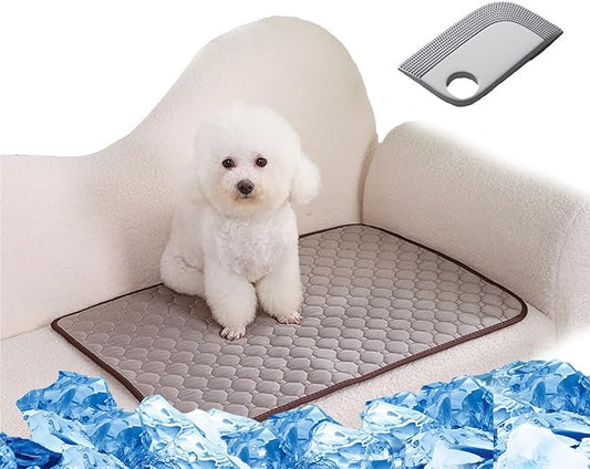 Trumoon Cooling Blanket for Dogs and Cats, Pet Cooling Mat for Indoor and Outdoor (Grey, X-Small(13.8"×19.7"))
