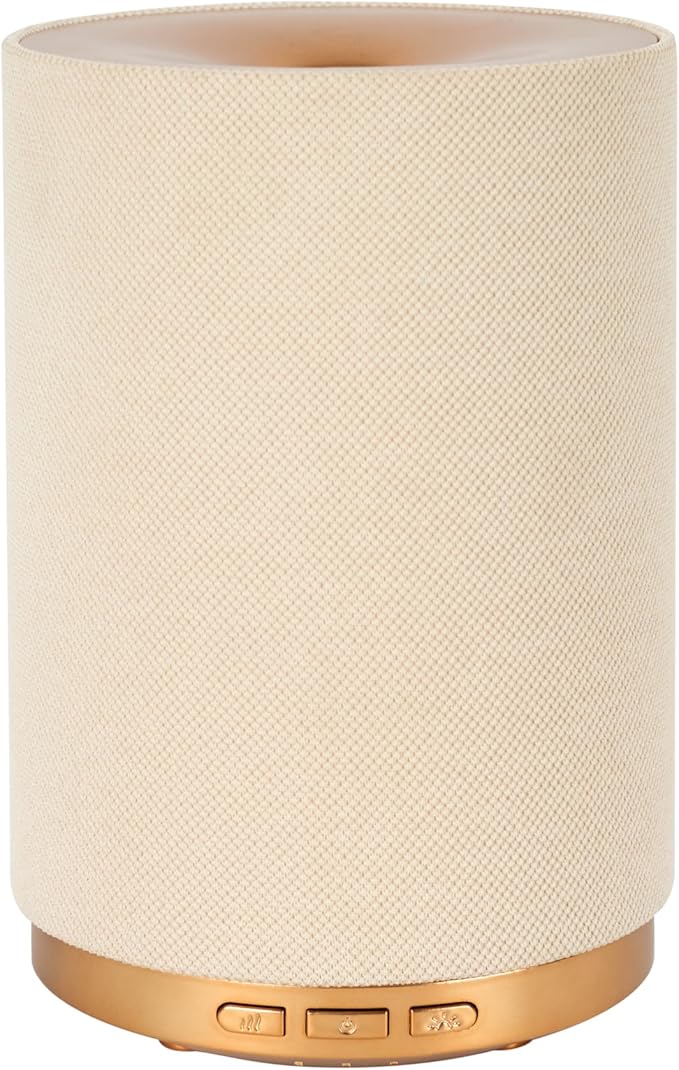 Fabric Essential Oil Diffuser, 110ml Aroma Diffuser with Night Light, 2 Mist Modes, 3 Light Settings, 4 Timer Modes, Auto ...