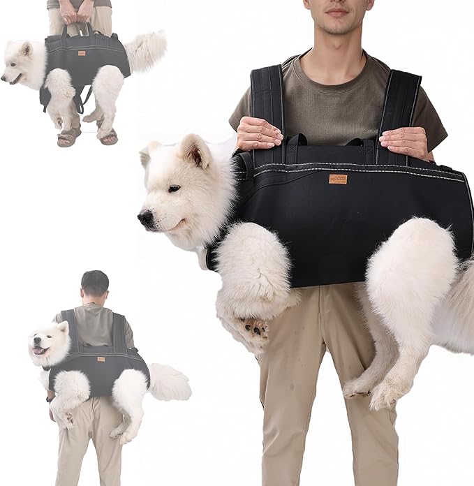 Terapaton Dog Lift Harness Backpack Carrier for Large Dogs, Full Body Sling with Handle, Dog Harness for Joint Injuries, A...