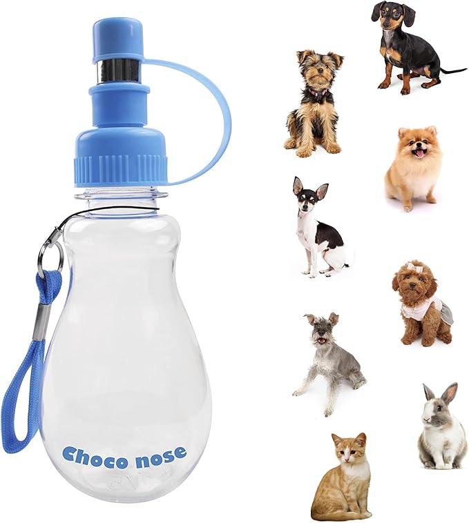Choco Nose Patented Portable No-Drip Travel Water Bottle/Feeder for Dogs/Puppies/Cats/Rabbits and Other Small Sized Animal...
