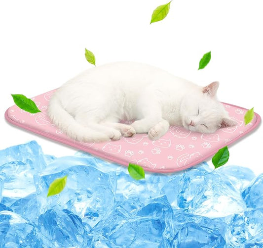 NWK Pet Cooling Mat -Q-Max>0.345 Ice Silk Cooling Mat for Dogs & Cats Portable & Washable Pet Cooling Blanket, Car Seats, ...