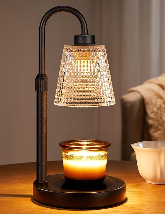 Candle Warmer Lamp with Timer, Dimmable Candle Warmer for Jar Candles, Height Adjustable Wax Melts Warmer, Birthday Gifts ...