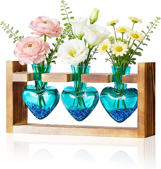 Nacome Plant Terrarium Propagation Stations: Mothers Day Gifts for Mom Plant Lovers Women Wife Daughter - 3 Bulb Glass Vas...
