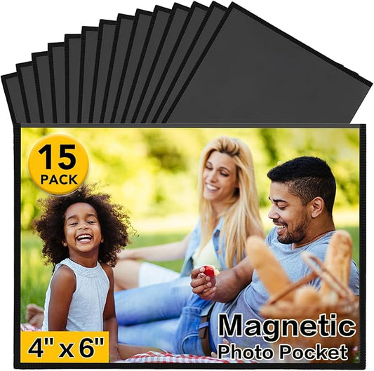 YixangDD 15 Pack Magnetic Picture Frame, 4 x 6 Inches Fridge Magnetic Photo Frames, Magnetic Photo Frames for Refrigerato...