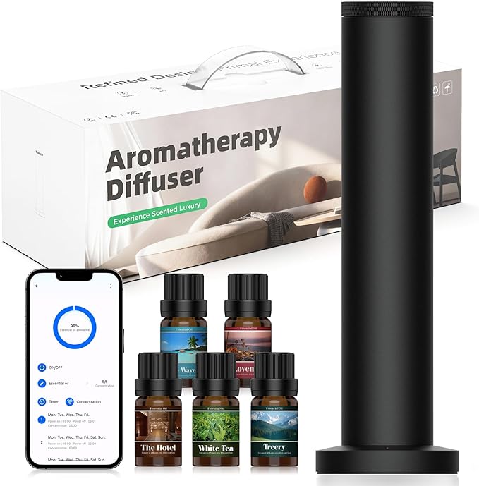 Wireless Hotel Scent Diffuser Starter Kit- Cordless Rechargeable Diffuser for Whole House - Hotel Scents Collection - App ...