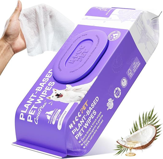 HICC PET Wipes for Dogs and Cats, Vet-Recommended Pets Cleaning Wipes, Deodorizing Hydrating, Nourishes Smoothes Fur, Ferm...