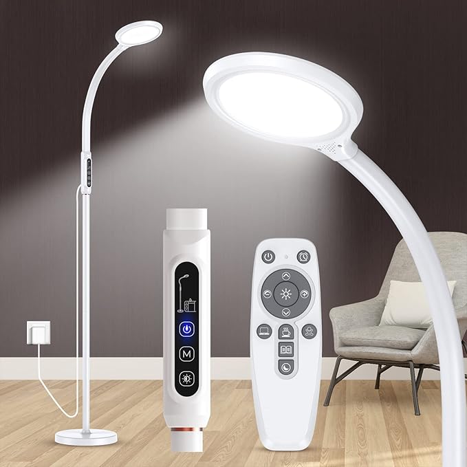 FBBJFF Light Therapy Lamp 11000 Lux, LED UV-Free Sunlight Lamp,Full Spectrum Happy Therapy Lamp with 10 Adjustable Brightn...