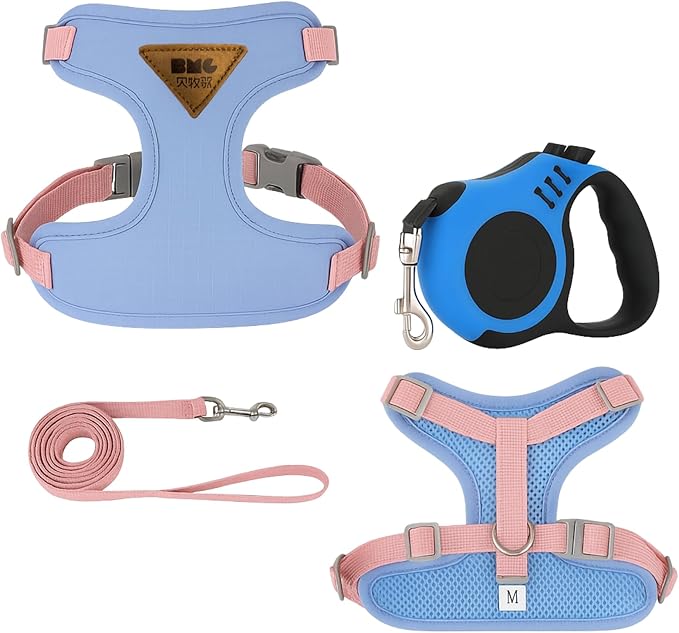 Cat Harness and Retractable Leash Set – Escape-Proof Adjustable Soft Air-Mesh Vest with Reflective No-Choke Design, Heavy-...
