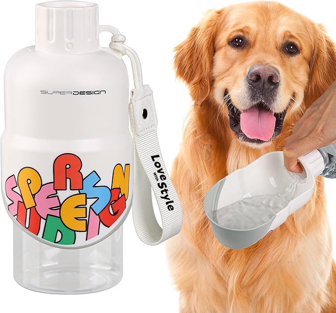 Dog Water Bottle, Leakproof Portable Water Bottle for Dogs, Dog Travel Water Bottles with Convenient Bottles Strap, Dog Tr...