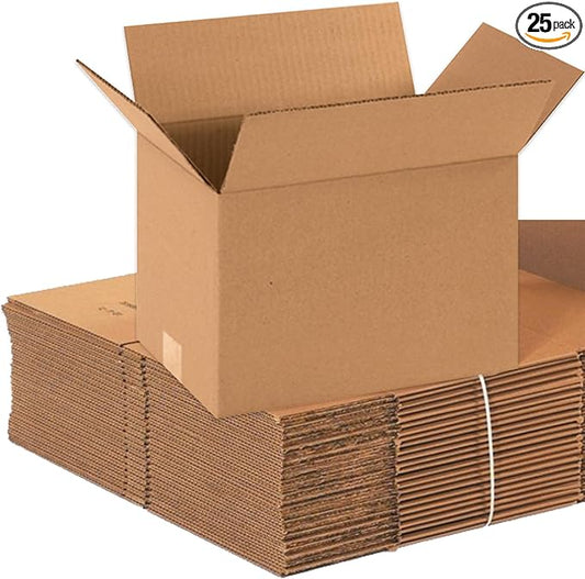 AVIDITI 12 x 8 x 8 Corrugated Cardboard Boxes, Small 12"L x 8"W x 8"H, Pack of 25 | Shipping, Packaging, Moving, Storage B...