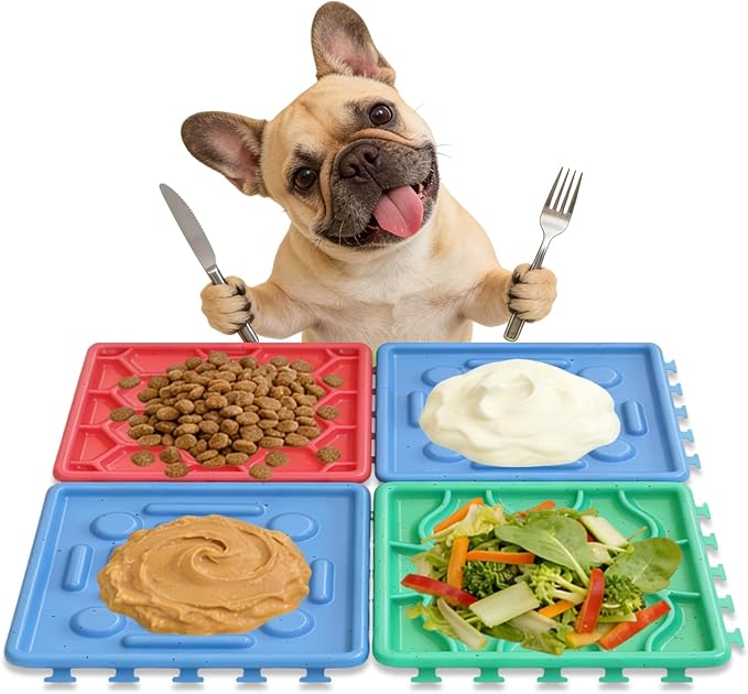 Lick Mat for Dogs & Cats Enrichment Toy Slow Feeder Puzzle for Anxiety Relief and Boredom Reducer