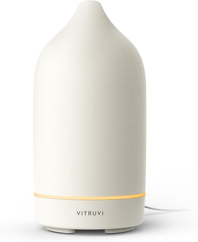 Vitruvi Stone Diffuser, Ceramic Ultrasonic Essential Oil Diffuser for Aromatherapy | Ceramic Diffuser, Diffusers for Home,...