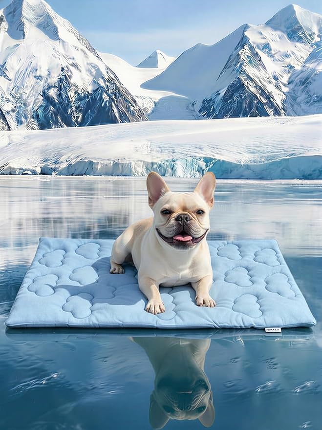 Huafly Dog Cooling Mat,Dual-Sided Cooling Mat for Dogs–Cooling Fabric for Summer,Velvet for All Seasons–Portable for Crat...