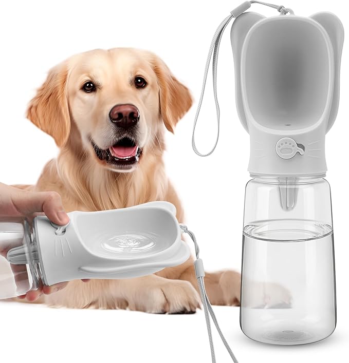 Portable Dogs Water Bottle with Food Storage Container, Leakproof Drinking Water Dispenser Feeder for Outdoor Dog Stuff Ac...