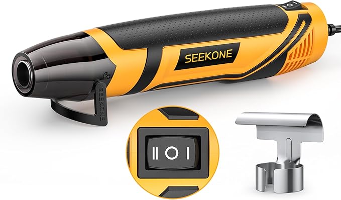 SEEKONE Mini Heat Gun, 350W 2-Temp Settings 500℉ & 842℉（260℃& 450℃） Fast Heat Hot Air Gun Tool with Reflector Nozzle and ...