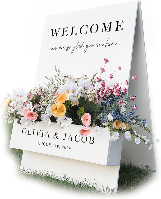 Flower Box Welcome Sign - Wedding Welcome Sign