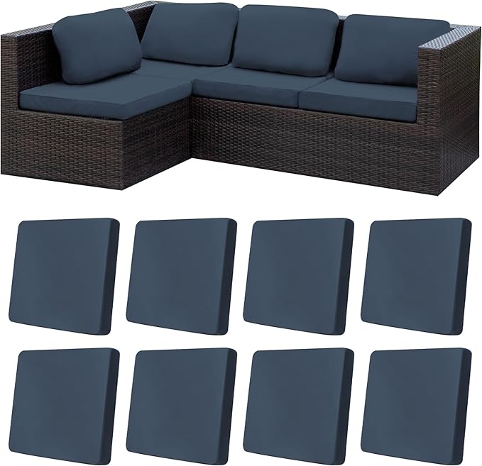 8Pcs Stretch Patio Cushion Covers,Outdoor Couch Covers Replacement,Outdoor Couch & Sofa Slipcovers,for Patio Furniture Cus...