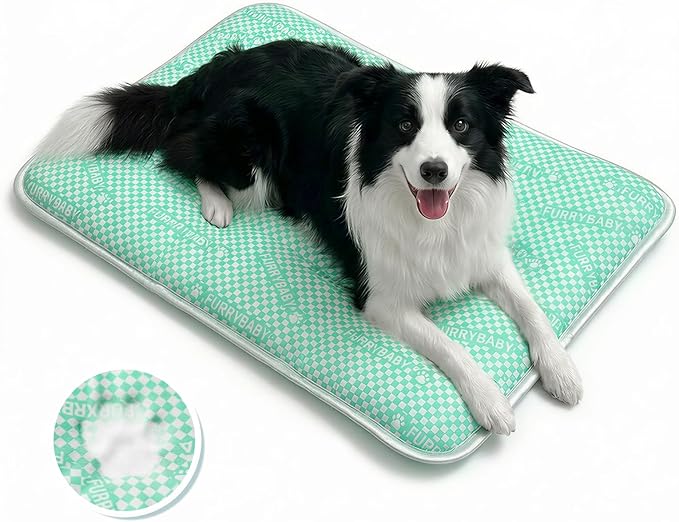 furrybaby Dog Cooling Mat Dog Bed mat, Extra-Thick Dog Crate Pad, Cat Bed, Washable Pet-Safe Magic Cooling Pad for Dogs Ca...
