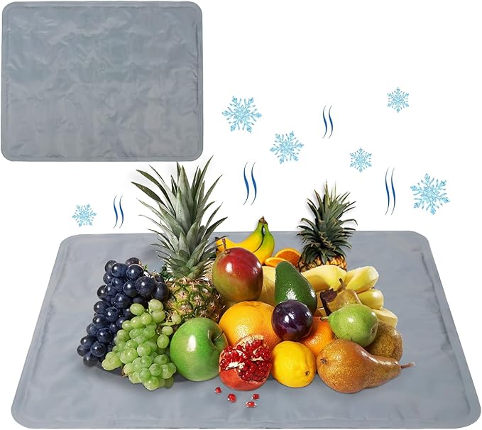 2 Pcs Large Reusable Freezable Ice Mat – 23.6 x 19.7 inch Cooling Mat for Charcuterie Board, Cheese Tray, Veggie Platter, ...