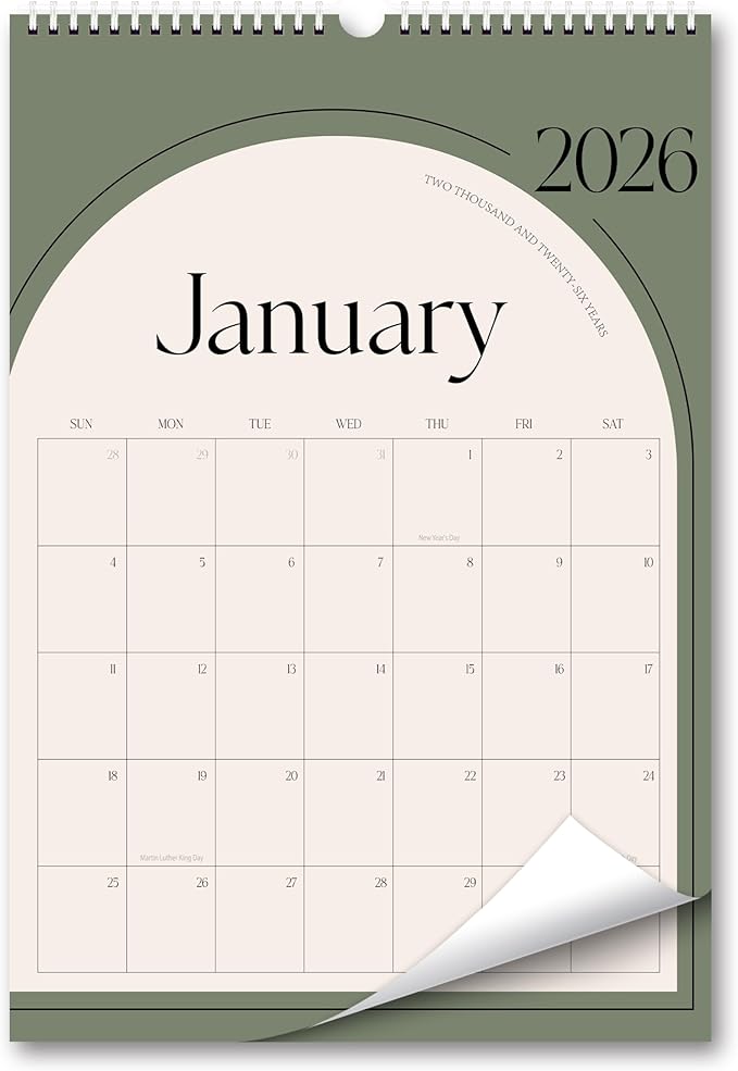 Aesthetic Wall Calendar 2026, 18 Monthly Vertical Calendar January 2026 to June 2027, 15" x 10" Modern Wall Hanging Calend...