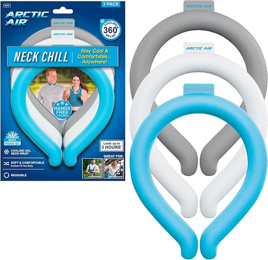Arctic Air Neck Chill, Neck Cooling Tube, Hands Free Cooling, Quick Freeze Gel, Wearable Body Coolers for Hot Weather, Reu...