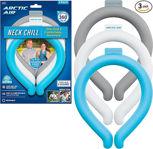Arctic Air Neck Chill, Neck Cooling Tube, Hands Free Cooling, Quick Freeze Gel, Wearable Body Coolers for Hot Weather, Reu...