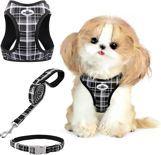 Gyuzh No Pull Cat Harness - 3-in-1 Step in Harness Collar Leash Set for Puppy & Kitten Walking & Training, Lightweight Pla...