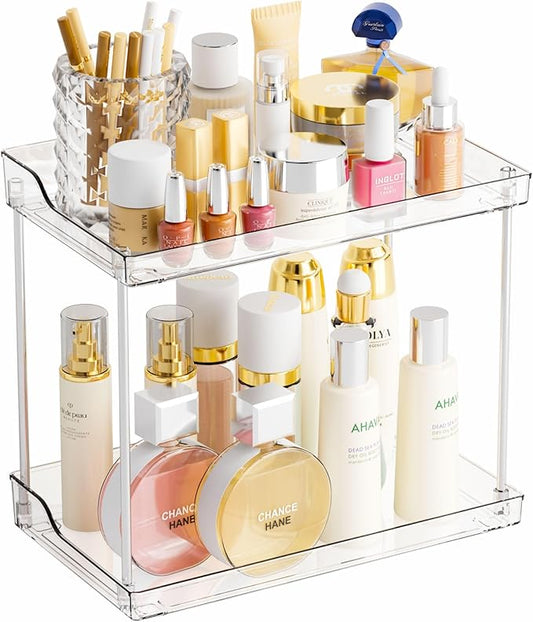 Yieach 2 Tier Bathroom Counter Organizer,Tiered Bathroom Organizer for Makeup,Perfume,Beauty Products,Skincare Organizers ...