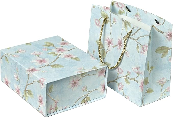 SHUN ZHI YU Luxurious Gift Box 9.8"x7.9"x4", Magnetic Closure Rectangle Collapsible Box for Christmas,Valentine's Day and ...