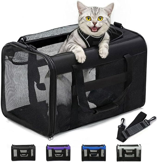 Conlun Cat Carrier Bag,Soft-Sided Pet Carriers for Dogs with 4-Sided Mesh,Airline Approved Cat Transport Carrier for Smal...