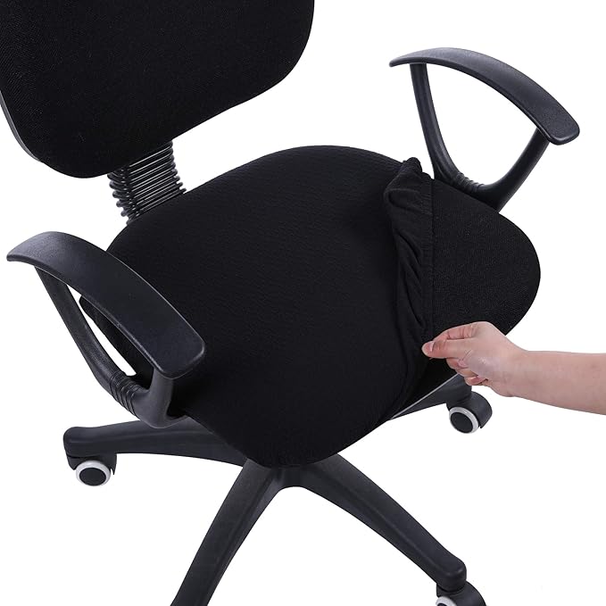 Smiry Stretch Jacquard Office Computer Chair Seat Covers, Removable Washable Anti-dust Desk Chair Seat Cushion Protectors...