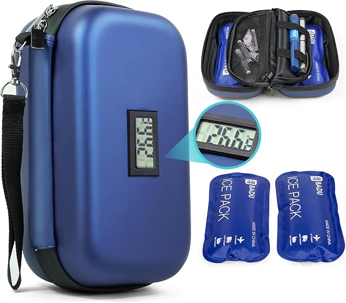 Gosemai Insulin Cooler Travel Case TSA Approved Medication Diabetic Cooler for Travel with Temperature Display Refrigerate...