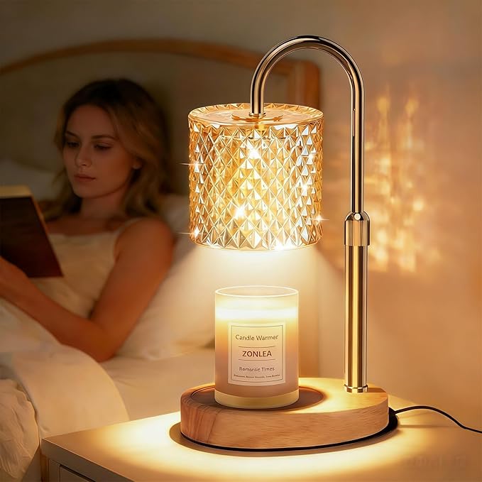 ZENLEA Candle Warmer Lamp with Timer, Candle Lamp with Dimmer, Wax Warmer Height Adjustable for Home Decor, Wax Melt Warme...
