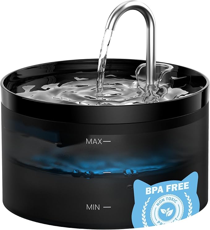 Cat Water Fountain: Dog Bowl Fountains - Automatic Pet Dispenser - Dogs Drinking Waterer Bowls Indoor - Auto Watering Dish...