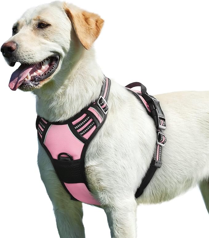Eagloo Dog Harness for Large Dogs, No Pull Service Vest with Reflective Strips and Control Handle, Adjustable and Comforta...
