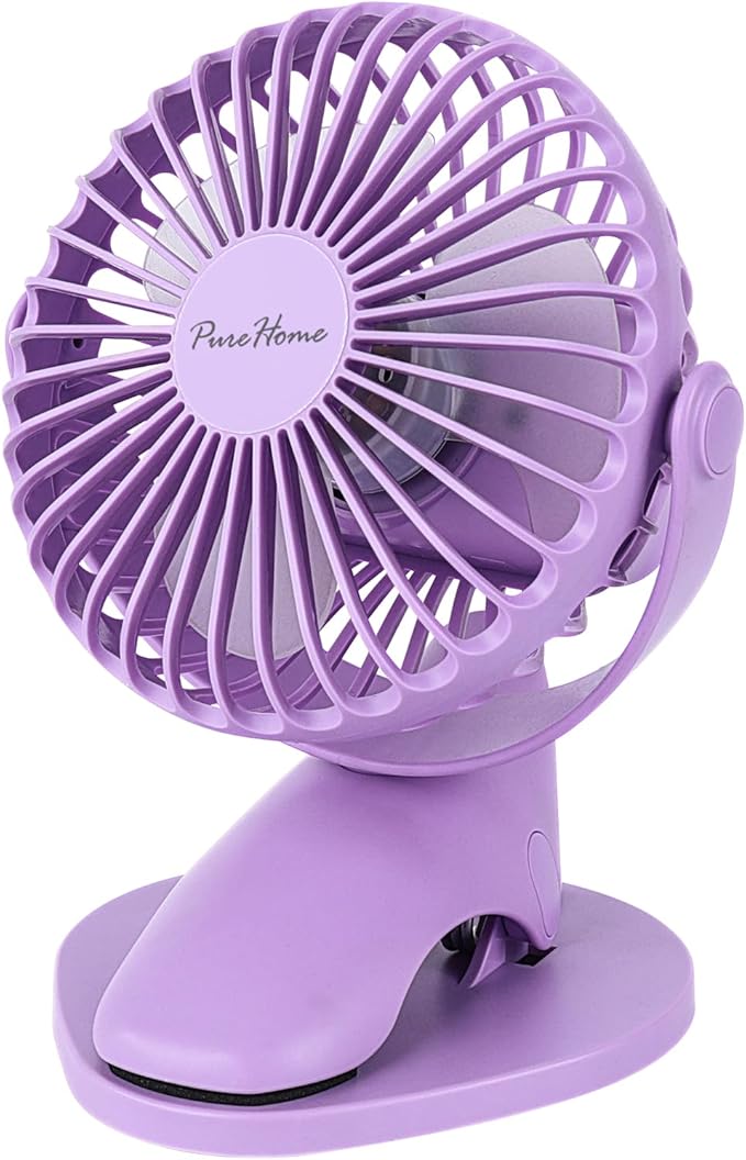 Portable Clip Fan Battery Operated,3 Speeds USB Rechargeable Mini Table Fan with Strong Airflow,360°Rotation Ultra Quiet P...